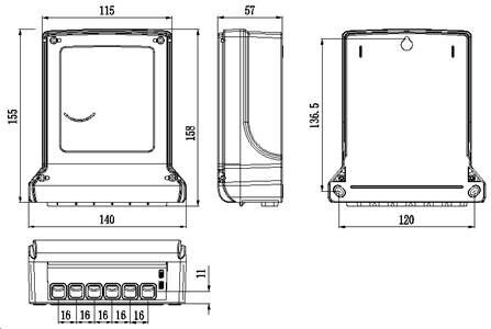 Medidor de poder sem fio privado da tampa transparente de medidor elétrico da proteção do impulso
