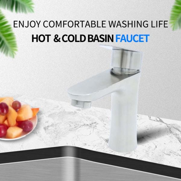 Single Handle Luxury Bathroom Faucets 304 Stainless Steel