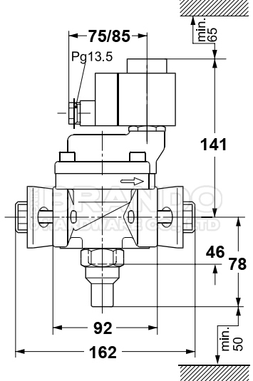 Тип клапан соленоида 032F6226 EVRA 25 JS1025 Danfoss рефрижерации амиака
