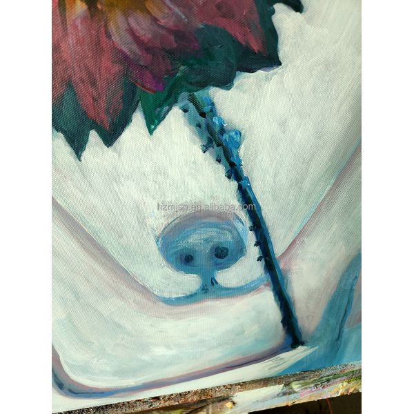 Hand Painted Modern Textured Canvas Colorful Oil Painting for Home Decor Medium Oil Print Method 6 Color