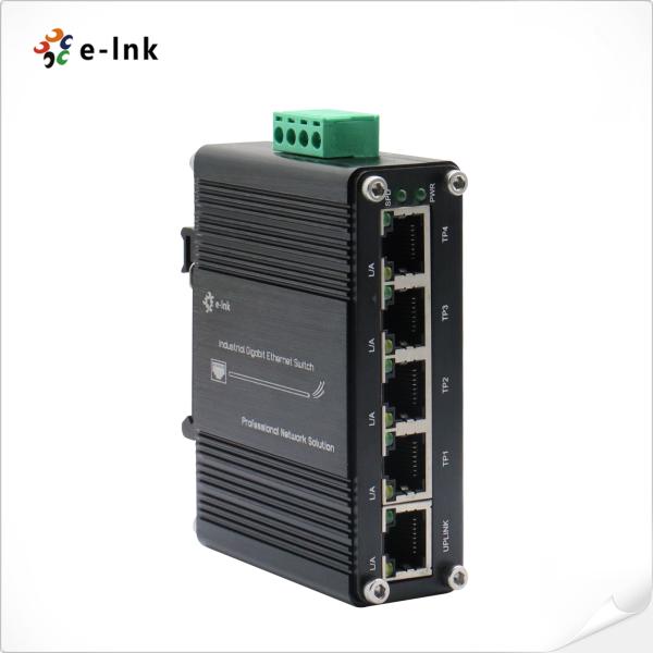 Industrial 5-Port Gigabit Switch, Fanless, 12~48V DC, Plug-and-Play Design