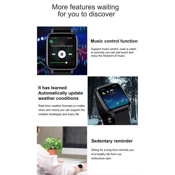 H80 RealTek 8762C отслежыватель деятельности при Smartwatch монитора кровяного давления 1,69 дюймов