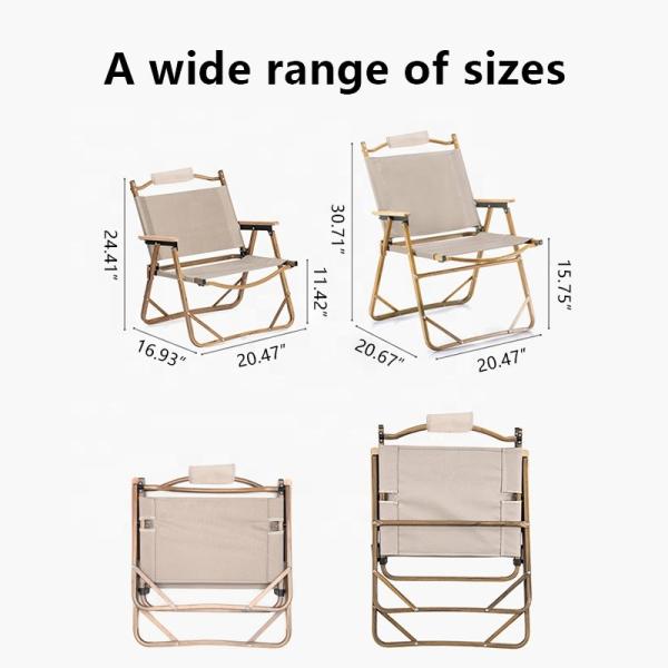 Aluminum Folding Camping Chair 100kg Capacity 52x43x62cm