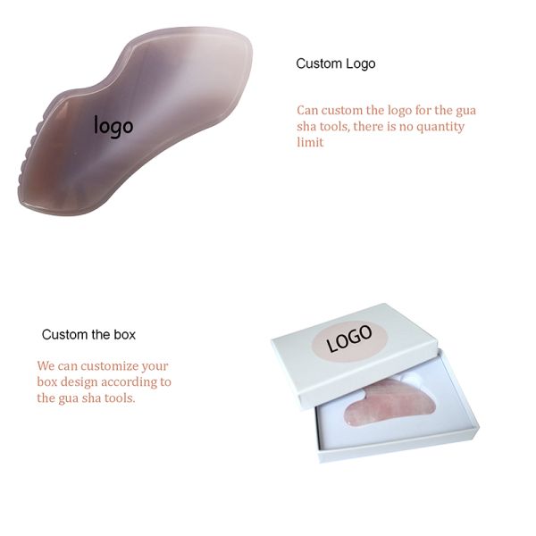 Natural Agate Gua Sha Board for Body Massage and Facial Treatment in SPA Acupuncture Therapy