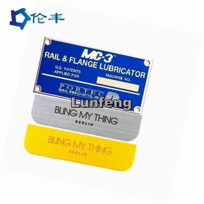 Pantone Stainless Steel Nameplate 3M Adhesive Aluminum Laser Cut Metal Name Plates