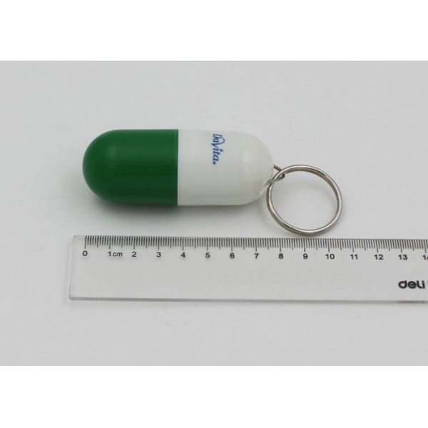 Capsule Shaped Home Plastic Pill Holder Keychain For Decoration
