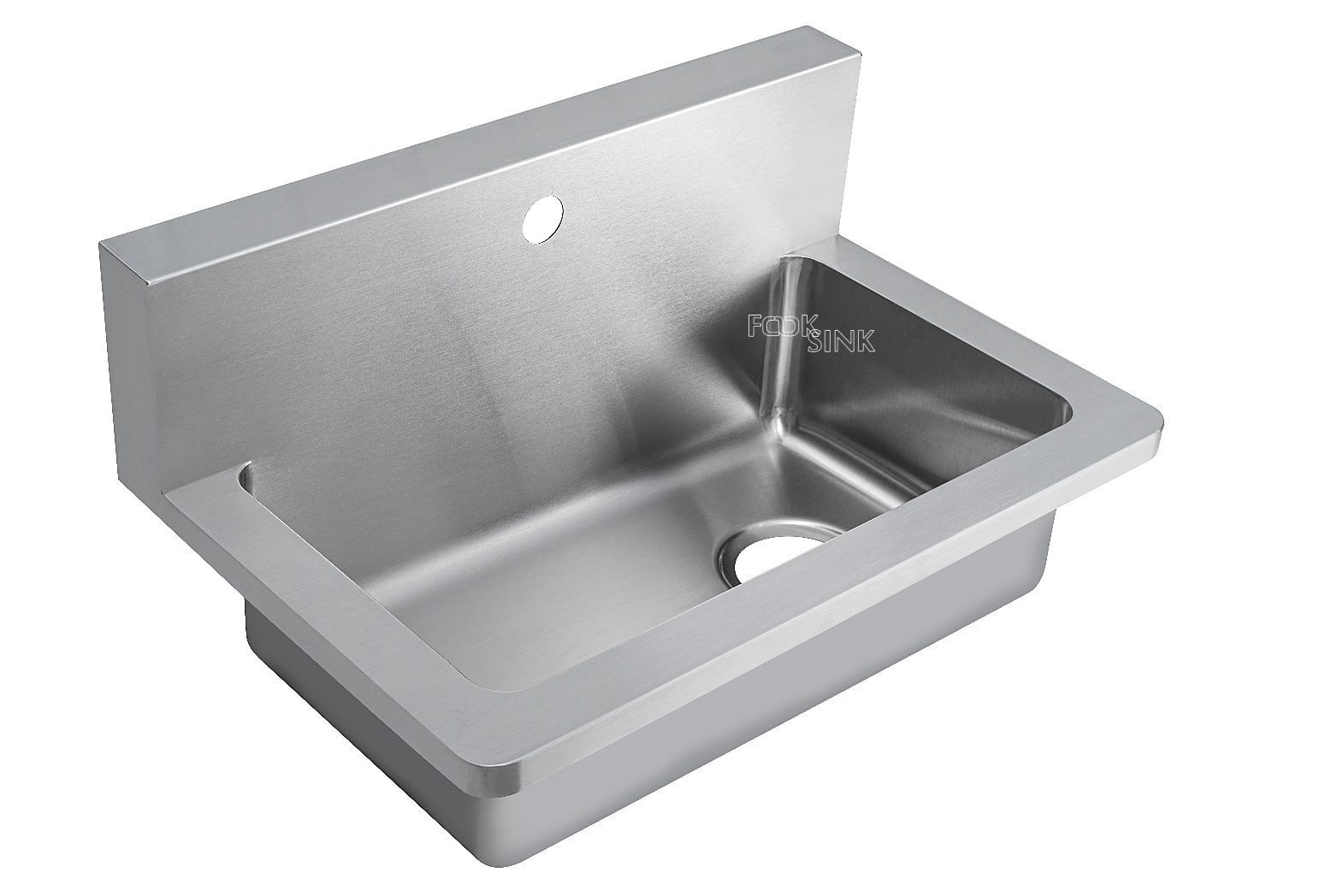 Factory Wall Mounted Hung Single Wash Trough Basin Utility Stainless Steel 304 With Splash Back