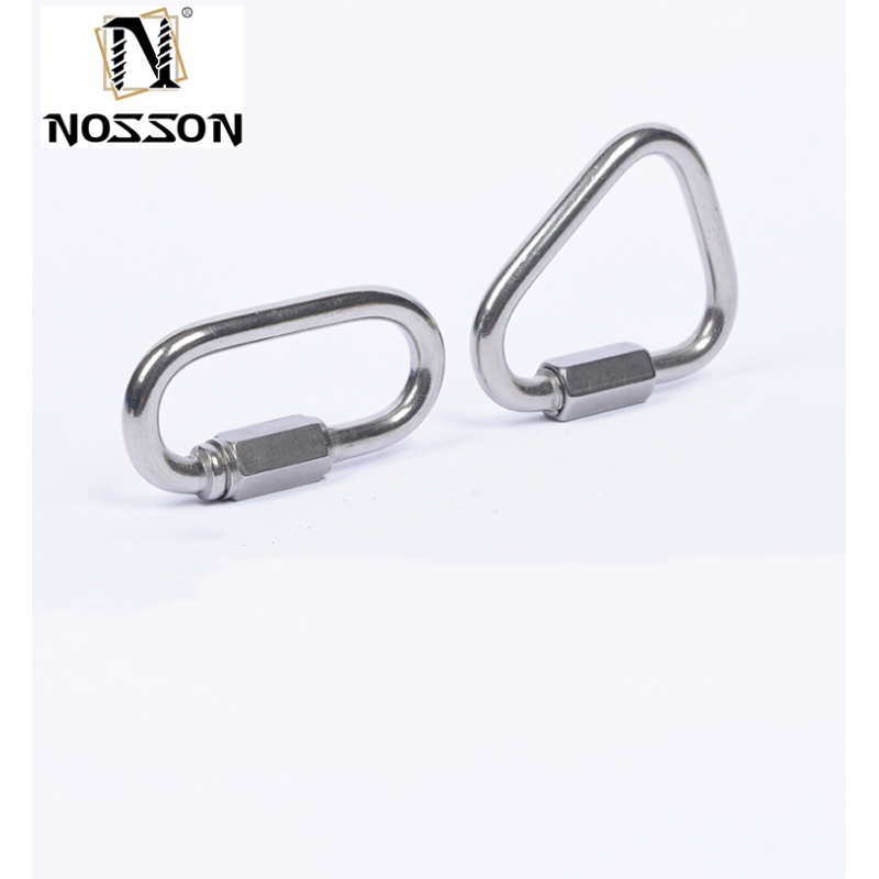 3/8 Inch Quick Link Carabiners Highly Polished Stainless Steel Oval Locking Carabiners Heavy Duty Chain Link Connector