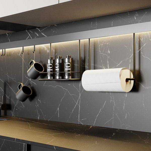 18mm 60cm Quartz Top White Modern Modular Kitchen Cabinets With Upper Unit