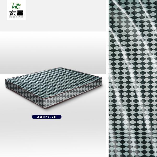 Black And White 43D Jacquard Plaid Fabric Mattress Cover Cloth Anti Static