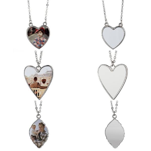 Collier en forme de cœur en forme d'amour sublimation Collier commémoratif