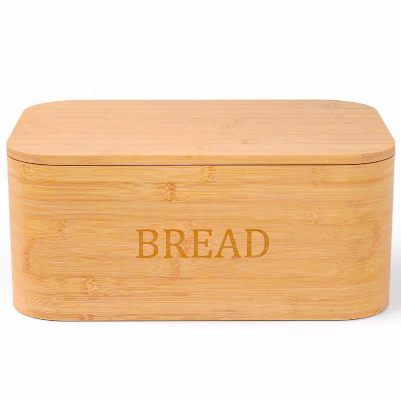 Bamboo Storage Box Rectangle-Shaped Rolling Shutter Door  Bread Snack Sundries Storage Bread Box for Kitchen Use