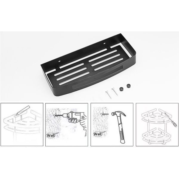 Matte Black Bathroom Shower Caddy , 304 Stainless Steel Shower Shampoo Holder