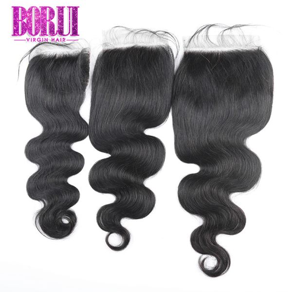 10A Grade Brazilian Virgin Human Hair With Lace Closure No Shedding BORUI