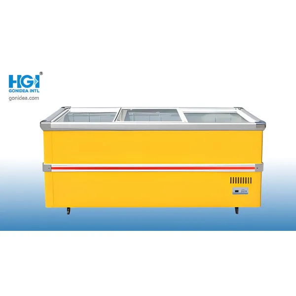 Island Freezer Refrigerated Display Commercial Cooler Deep Display Freezer Ice Cream Cabinet
