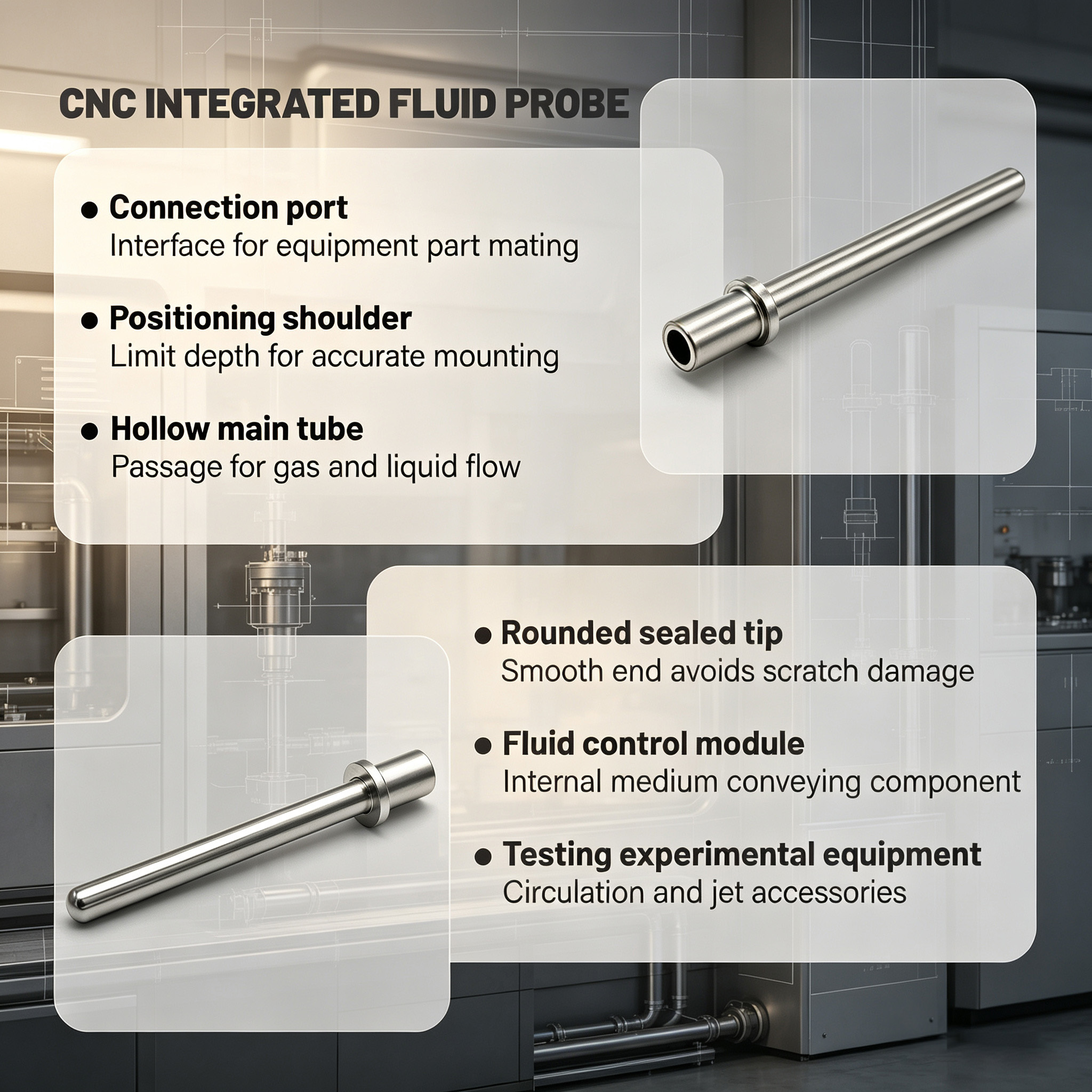 Customized Flange Stop Sleeve Tube With Polished Round End