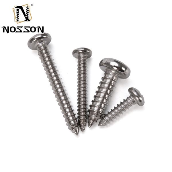 Metric Stainless Steel 304 Pan Head Tapping Screw Sheet Metal Screw with Cheese Head and Chrome Plated Finish Din 7981
