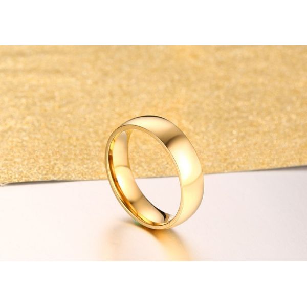 6mm Stainless Steel Rings High Polished Plain Domed For Men Women