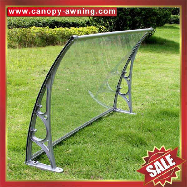 nice diy door window pc polycarbonate canopy awning shelter canopies cover with cast aluminum alu bracket arm support