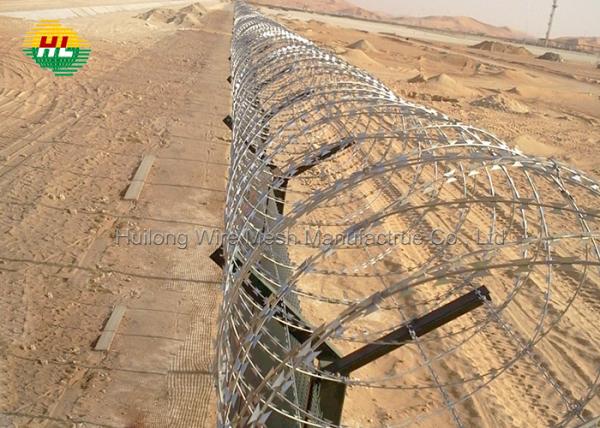 Arame farpado sanfona da fita do fio da lâmina bobina de 18 de 450mm 50 pés de comprimento