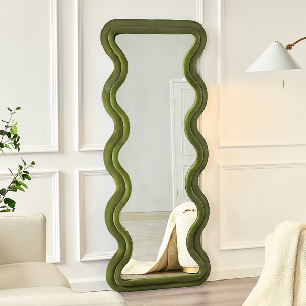 Vertical Large Wavy Floor Length Mirror Full Length 70 Inch