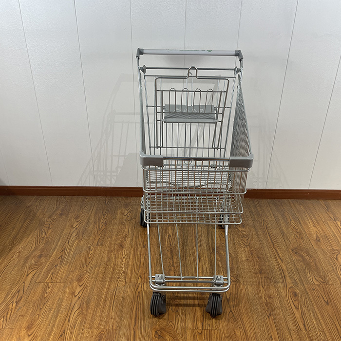 Asian Style Supermarket Metal Shopping Trolley with Four Wheels