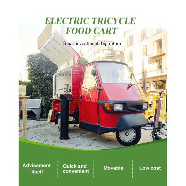 Food Processing 3 Wheel Ape Tuk Tuk Barbecue Motorcycle Cook Trailer