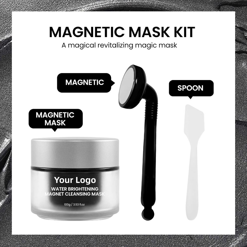 OEM ODM Wholesale Magnet Black Dead Sea Mud facial mask Deep Cleaning Magnetic facial mask Blackhead Removal facial mask Set