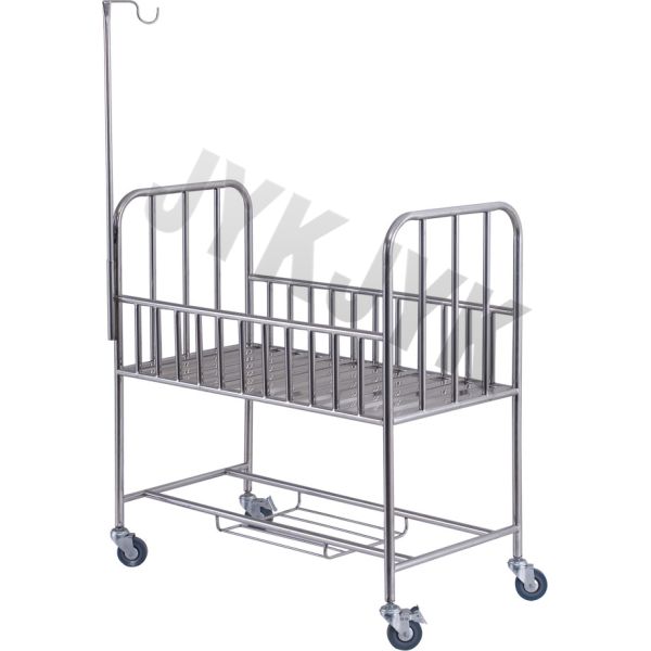 304SUS Hôpital berceau bébé berceau bébé lit chariot de lit panier avec quatre rouleaux