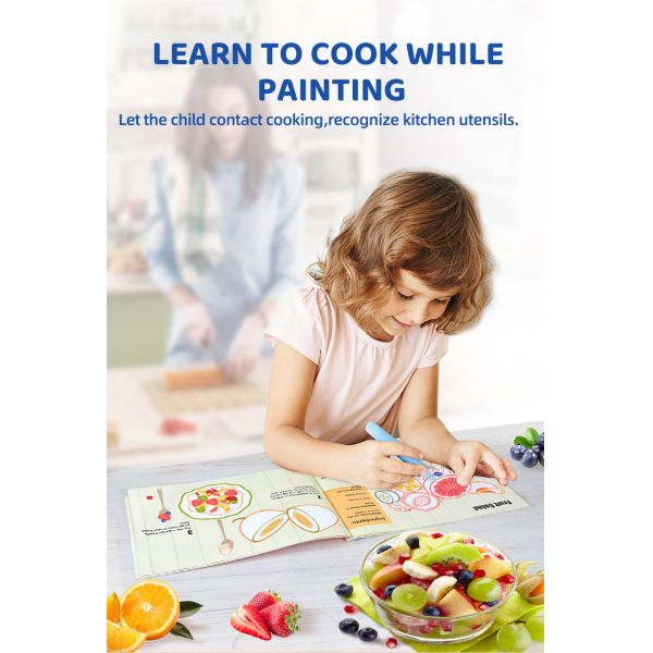 Cooking Coloring 2 in 1 Water Drawing Book Toddlers Education Toys