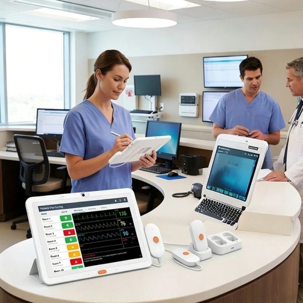 Hospital Bedside Information Tablet with Camera and Privacy Protection