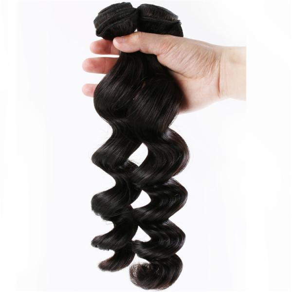 Loose Wave Curly Human Hair Weave Bundles Silk Soft With Thick Full Ends