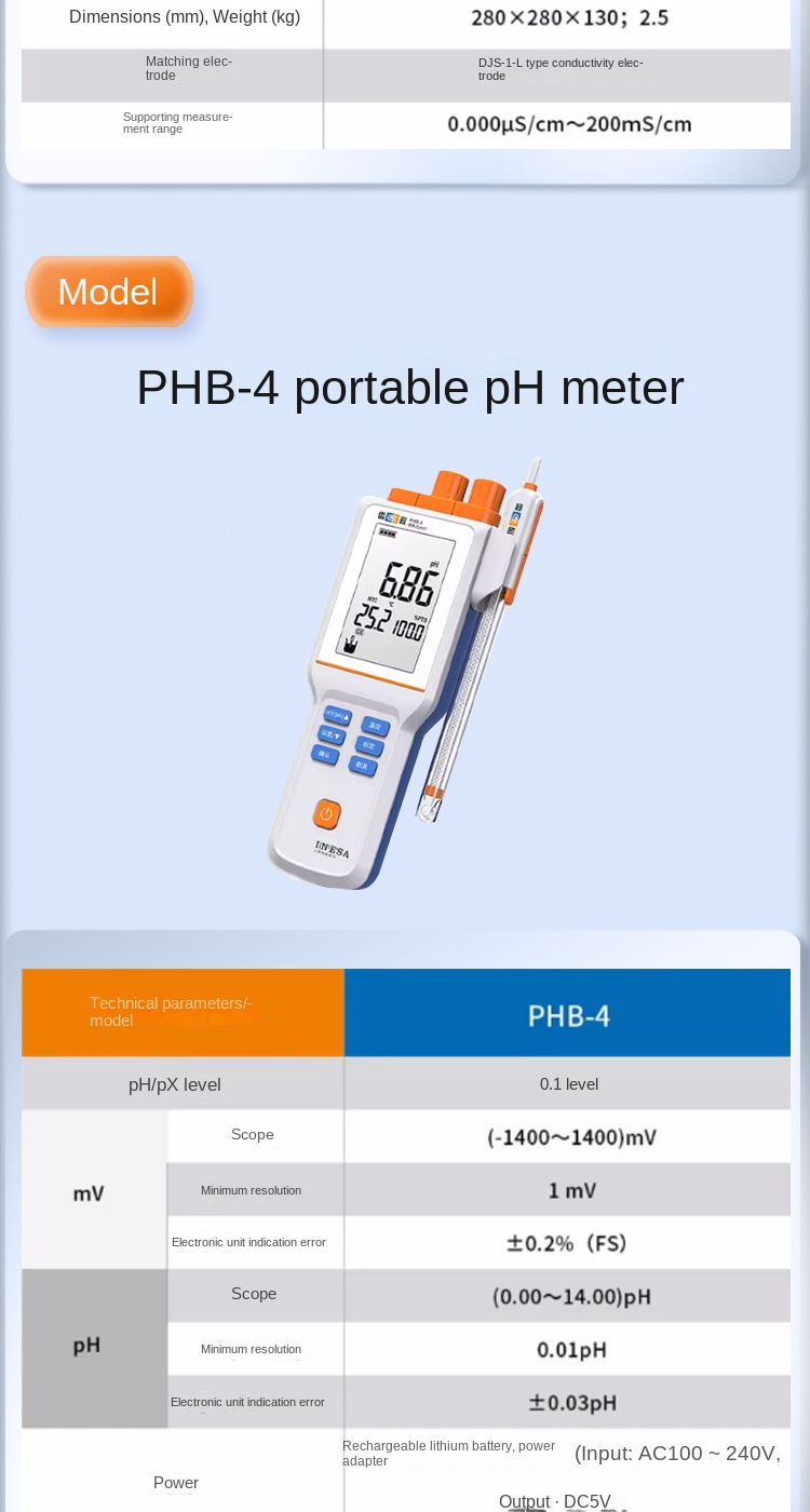 Magnetic Laboratory High Accuracy Conductivity Meter DDS-11A/307A/308F Desktop DDB-303A Portable