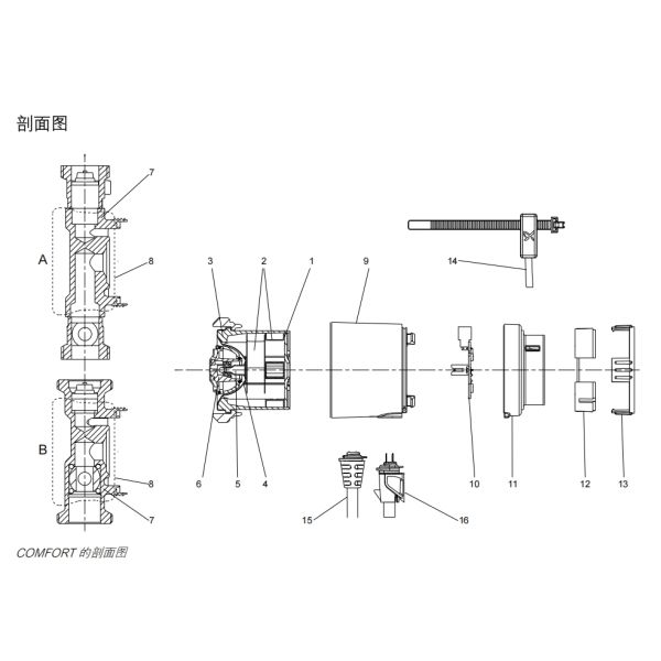 Pompas de circulación de agua caliente para el hogar Grundfos Comfort 15-14 B
