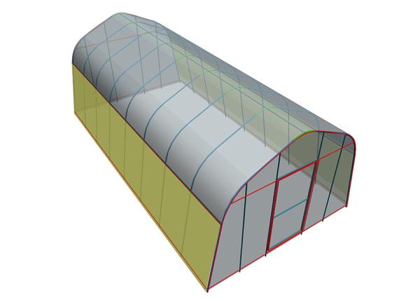 Small Galvanized Greenhouse with Reinforced Plastic Film for All-Season Growing