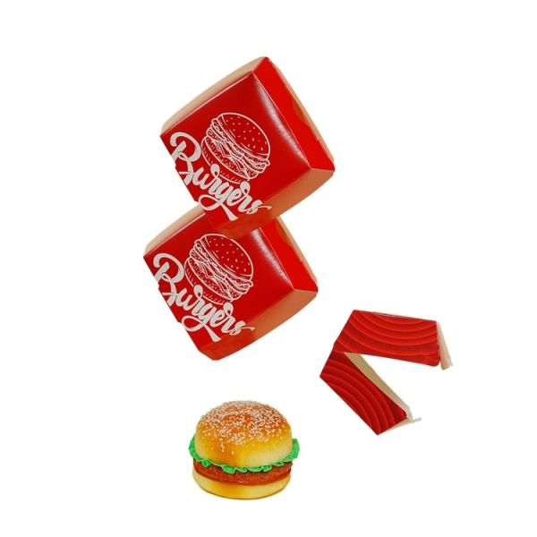 Eco-friendly corrugated paper burger box wholesale custom printing logo size