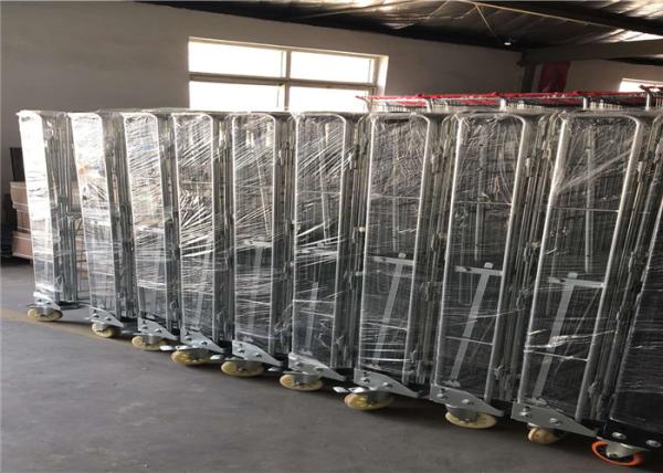SS Material Laundry Trolley Cart 1200*800*800mm Foldable Space Saving Rust Proof