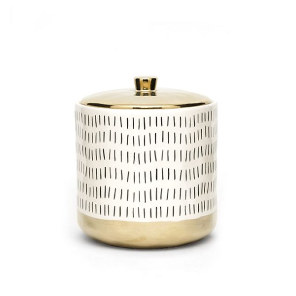 Современный герметичный чай Сахар Кофе Консервы для хранения пищи Сборник с золотой крышкой Красочные керамические контейнеры