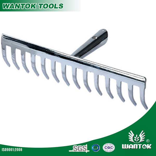 Professional Customized Handle Galvanized Steel Garden Rake Head for Lawn Maintenance