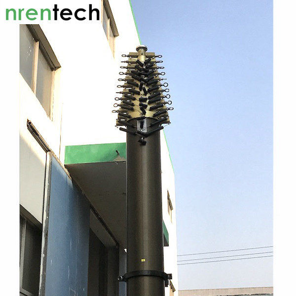 30m lockable pneumatic telescopic mast 30kg payloads for mobile broadcasting antenna NR-4.4-30-30L-13S-51-316