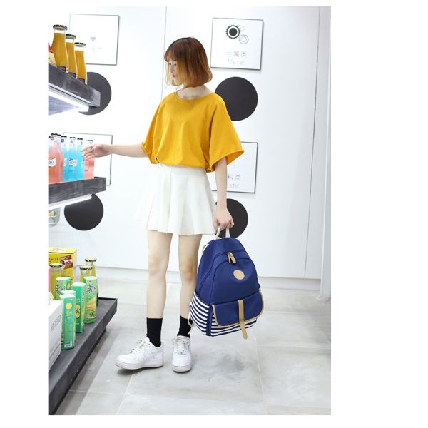 A lot of fashiona Canvas stripe School bags