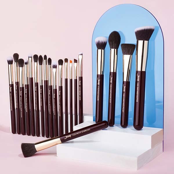 Jessup 20pcs Pro Arte Makeup Brushes Kit Zinfandel Color