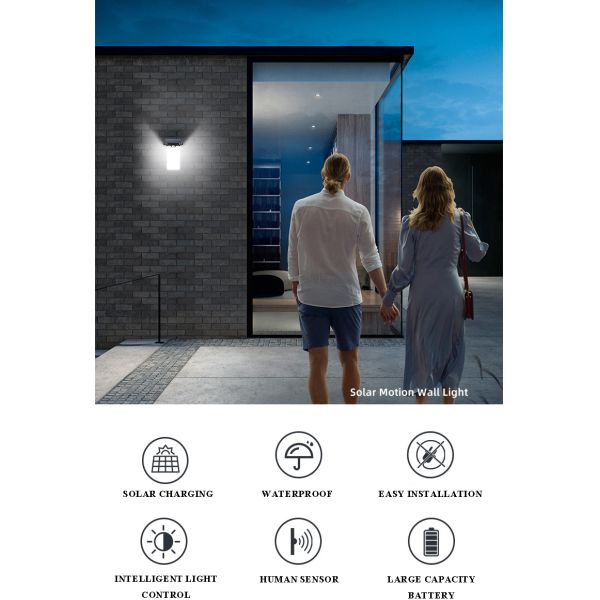 Outdoor Led Wall Light 6w White Light Motion Sensor Wall Lamp For Balconies Gardens Patios Backyard