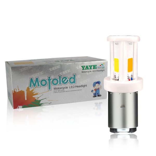 YAYE H4 HS1 BA20D H6 Ceramic Dual Color LED Motorcycle Headlight AC/DC 8-80V Voltage