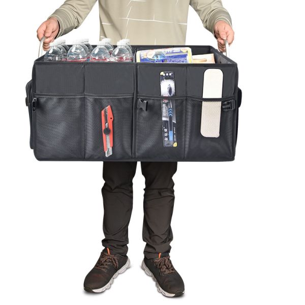 Silla de almacenamiento organizador de automóviles bolsas plegable camión asiento trasero correa de mango 62x32x32CM