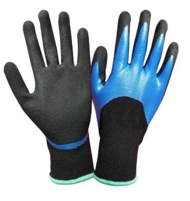 Rubber Double Dipped Nitrile Gloves 13 Gauge Half Coated Cut Proof Work Gloves