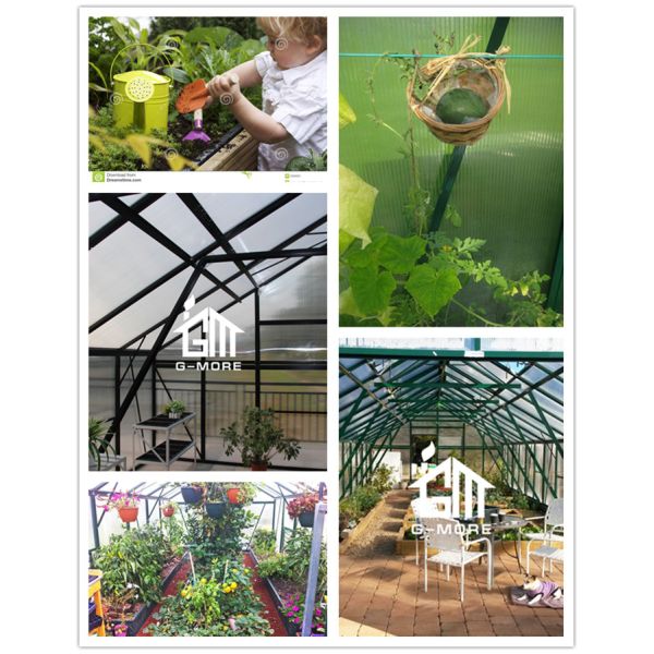 Aluminum Greenhouse-Titan series-406X506X302CM-Green/Black Color-10mm thick PC