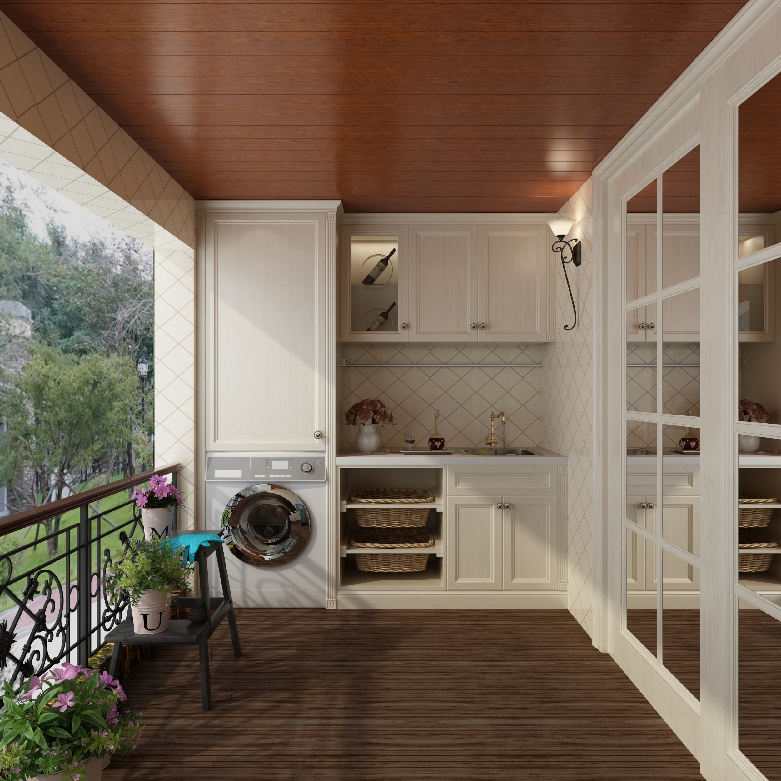 Apartment Laundry Sink Cabinet with Customized Waterproof Feature and Modern Design