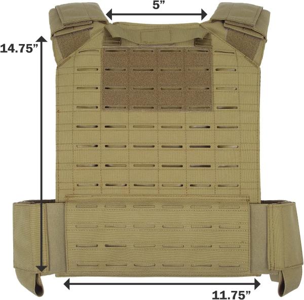1000D Nylon Cordura Coyote Brown Strength Training Weighted Vest Workout 11x14