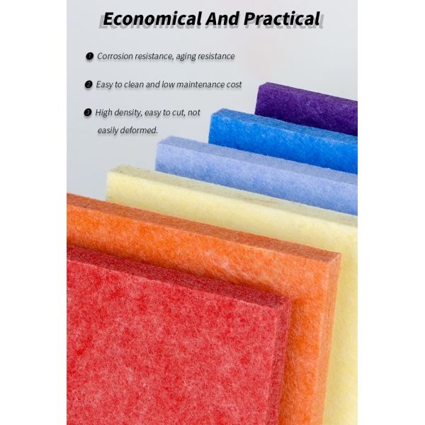 Eco Friendly PET Polyester Fiber Acoustic Panel Hotel 3D Wall Panel